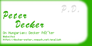 peter decker business card